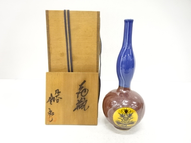 JAPANESE CERAMICS / FLOWER VASE / IROE / FLOWER / ARTISAN WORK